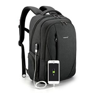 Model:T-B3399USB ΤΣΑΝΤΑ ΠΛΑΤΗ Tigernu Slim Business Laptop Backpack Anti Thief Water Resistant with USB Charging Port Backpaks Fit 15.6 Inch Macbook Computer - Black