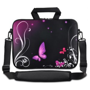 Τσάντα για Laptop έως 17,3 μώβ με πεταλούδες (OEM)