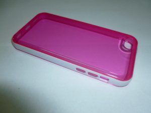 iphone 5C Καυτό Ρόζ Θήκη Gel TPU με λευκό Πλαίσιο I5CTGCHPWWF OEM