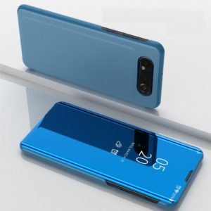 Clear view standing cover for Samsung Galaxy A80 blue