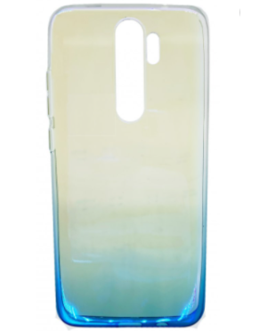 Θήκη TPU σιλικονη μαλακή πίσω κάλυμμα για XIAOMI Note 8 Pro Διαφανες με μπλε κατω μερος χρωμα (oem)