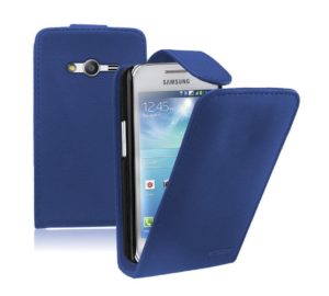 Samsung Galaxy Ace 4 Δερμάτινη Θήκη Flip Μπλε (OEM)