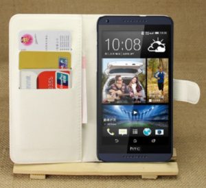 Δερμάτινη Θήκη/Πορτοφόλι για HTC Desire 816 Λευκό (ΟΕΜ)