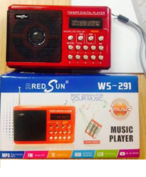 WS-291Mini MP3/Fm radio Speaker with built-in MP3 player and FM radio, support MP3 play from USB/SD/microSD Card - ΚΟΚΚΙΝΟ - Φορητό ηχείο με δυνατότητα αναπαραγωγής Mp3 μέσω USB ή SD κάρτας και ενσωματωμένο FM δέκτη