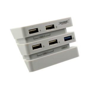 Mcbazel DOBE High Speed 2 to 5 Port 2 3 USB HUB Cable Adapter for PS4 Pro - White
