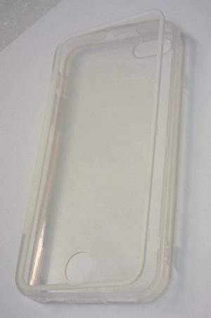 iPhone 5 / 5S - Πλαστική Θήκη με Μπροστινό Κάλυμμα Σιλικόνης Διάφανο / Λευκό (OEM