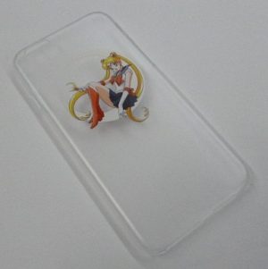 Apple iPhone 6 4.7 - Θήκη Πλαστικό Πίσω Κάλυμμα Διαφανής Λευκή Με Λόγκο Sailor Moon (ΟΕΜ)