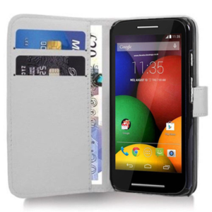 Motorola Moto E Dual SIM XT1022 - Δερμάτινη Θήκη Πορτοφόλι Λευκό (ΟΕΜ)