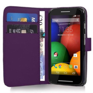 Motorola Moto E Dual SIM XT1022 - Δερμάτινη Θήκη Πορτοφόλι Μώβ (ΟΕΜ)