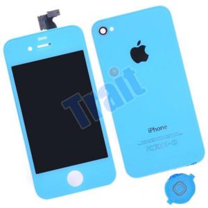iPhone 4 LCD + Touch Screen + Frame Assembly + Home Button & Back Cover - Γαλάζιο