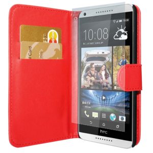 Δερμάτινη Stand Θήκη/Πορτοφόλι για HTC Desire 816 Κόκκινο (ΟΕΜ)