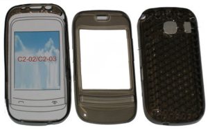 Nokia C2-02 Θήκη Σιλικόνης Gel TPU Μαύρο Ημιδιάφανο OEM
