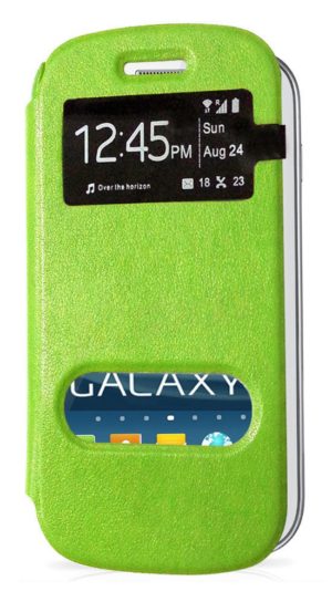 Samsung Galaxy S Duos 2 S7582 / S7580 - Θήκη Caller ID Book Με Πίσω Κάλυμμα Πράσινο (OEM)