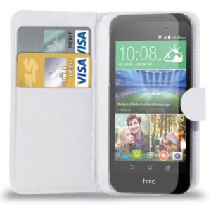 Δερμάτινη Θήκη/Πορτοφόλι για HTC Desire 320 Λευκό (ΟΕΜ)