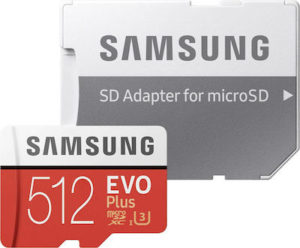 Samsung MB-MC512HA/EU Evo Plus MicroSDXC Card 512GB with Adapter (2020)