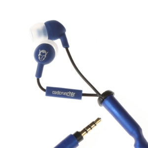 CordCruncher Ακουστικά με Μικρόφωνο και καλώδιο που δεν μπλέκεται για Κινητά / Tablet - Blue Pearl MOB.ACC0042