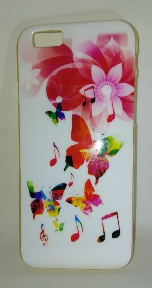 Θήκη Case Silicone Apple Iphone 6/6s White flowers and butterfly (OEM)