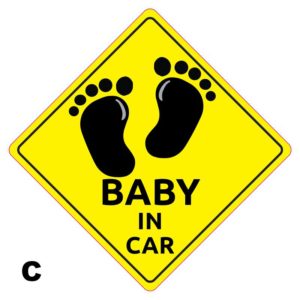 ΣΗΜΑ ΜΩΡΟ ΣΤΟ ΑΥΤΟΚΙΝΗΤΟ BABY IN CAR ΚΙΤΡΙΝΟ 12.5×12.5cm