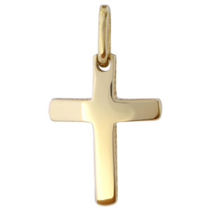 Κλασικός σταυρός βάπτιστικός διπλής όψης χρυσός 14Κ