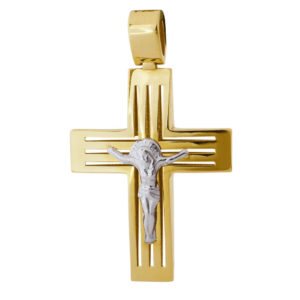 Χρυσός σταυρός με Εσταυρωμένο 14Κ