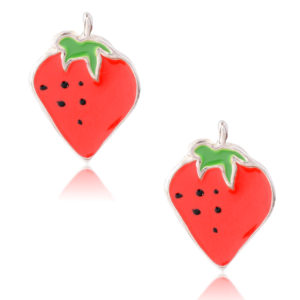 Φράουλα παιδικά σκουλαρίκια ασημένια