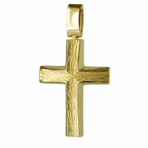 Χρυσός σαγρέ σταυρός βάπτισης 14Κ
