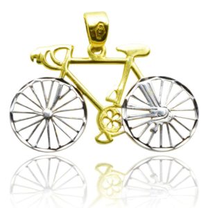 Μενταγιόν ποδήλατο δίχρωμο χρυσό 14Κ