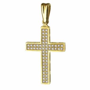 Βαπτιστικός επίπεδος σταυρός για κορίτσι χρυσός 14Κ
