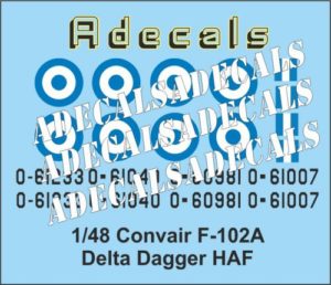ADECALS 1/48 Convair F-102A Delta Dagger HAF