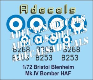 ADECALS 1/72 Bristol Blenheim Mk.IV Bomber HAF