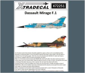 XTRADECAL X72251 1/72 Dassault Mirage F.1CR