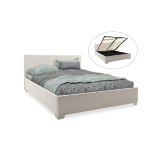 Κρεβάτι Smooth pakoworld διπλό pu λευκό ματ με αποθηκευτικό χώρο + Δώρο Γάντια Εργασίας(Εως 6 Άτοκες ή 60 Δόσεις)