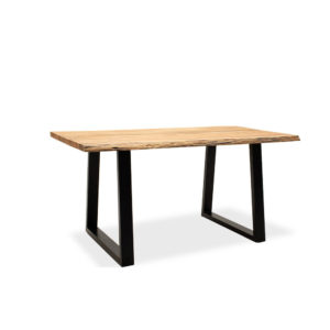 Τραπέζι Miles pakoworld μασίφ ξύλο χρώμα καρυδί-πόδι μέταλλο μαύρο + Δώρο Γάντια Εργασίας(Εως 6 Άτοκες ή 60 Δόσεις)
