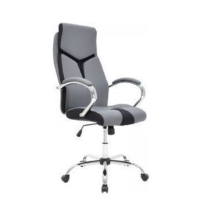 Καρέκλα γραφείου διευθυντή SHARK pakoworld τεχνόδερμα λευκό-γκρι + Δώρο Γάντια Εργασίας(Εως 6 Άτοκες ή 60 Δόσεις)