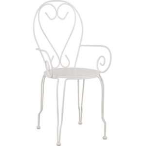 Καρέκλα Πολυθρόνα Μεταλλική Amore Λευκή Hm5008.12