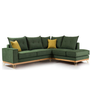 Γωνιακός καναπές αριστερή γωνία Luxury II pakoworld ύφασμα κυπαρισσί-ανθρακί + Δώρο Γάντια Εργασίας(Εως 6 Άτοκες ή 60 Δόσεις)