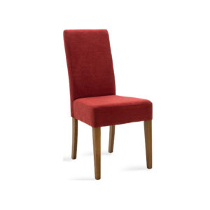 Καρέκλα Ditta pakoworld κόκκινο ύφασμα - πόδια ξύλο μασίφ καρυδί (2 τεμαχια) + Δώρο Γάντια Εργασίας(Εως 6 Άτοκες ή 60 Δόσεις)