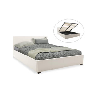 Κρεβάτι Norse pakoworld διπλό pu λευκό με αποθηκευτικό χώρο + Δώρο Γάντια Εργασίας(Εως 6 Άτοκες ή 60 Δόσεις)