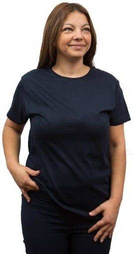 Crystal - 00580 Γυναικεία κοντομάνικη μπλούζα σε ύφασμα Φλάμα 140 γρ. 100% βαμβάκι t-shirt NAVY