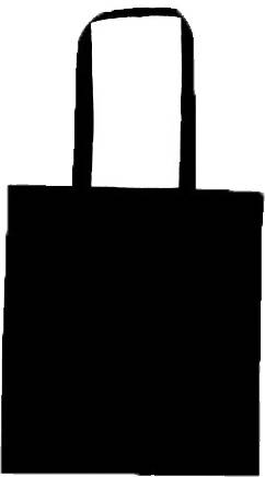 UBAG Hawai τσάντα αγοράς 42x38cm 100% βαμβάκι με μακριά χερούλια BLACK