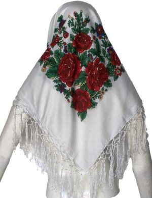 Παραδοσιακή μαντήλα με κρόσσια 105x105cm MARK791 Αξεσουάρ Παραδοσιακής Στολής WHITE