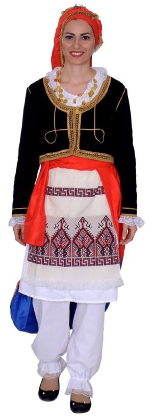 Παραδοσιακή Φορεσιά Σάρτζα Κρητικοπούλα Ανωγείων Γυναικεία MARK558 3 Σειρές Κολιέ