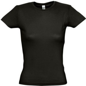 Sol s Miss 11386 Γυναικείο t-shirt Jersey 150 100% βαμβάκι 24 χρώματα DEEP BLACK-309