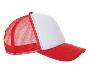 Sol s Bubble 01668 Πεντάφυλλο καπέλο με δίχτυ τζόκεϊ με σφουγγάρι WHITE/RED-987