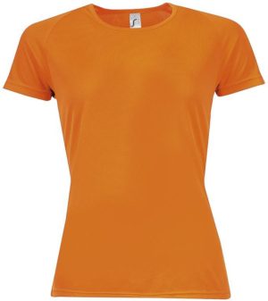 SOL S SPORTY WOMEN - 01159 t-shirt Polyester Δίχτυ 140 γρ. 100% πολυέστερ NEON ORANGE – 404