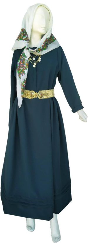 Παραδοσιακή Φορεσιά Κάλυμνος Ενηλίκων MARK730 2 Σειρές Κολιέ FOREST GREEN Χωρίς Μαντήλι Χωρίς Πόρπη