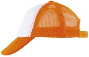 Sol s Bubble Kids - 03091 Παιδικό Πεντάφυλλο καπέλο με δίχτυ τζόκεϊ με σφουγγάρι WHITE/NEON ORANGE - 517