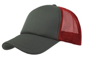 Atlantis Rapper 847 Πεντάφυλλο Καπέλο Trucker Τζόκεϊ 100% πολυέστερ Grey/Red