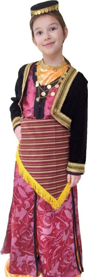 Παραδοσιακή Φορεσιά Πόντια Γυναικεία Χρυσαφί MARK036 3 σειρές κολιέ με 45 φλουριά