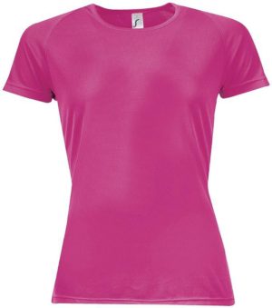 SOL S SPORTY WOMEN - 01159 t-shirt Polyester Δίχτυ 140 γρ. 100% πολυέστερ NEON PINK 2-129